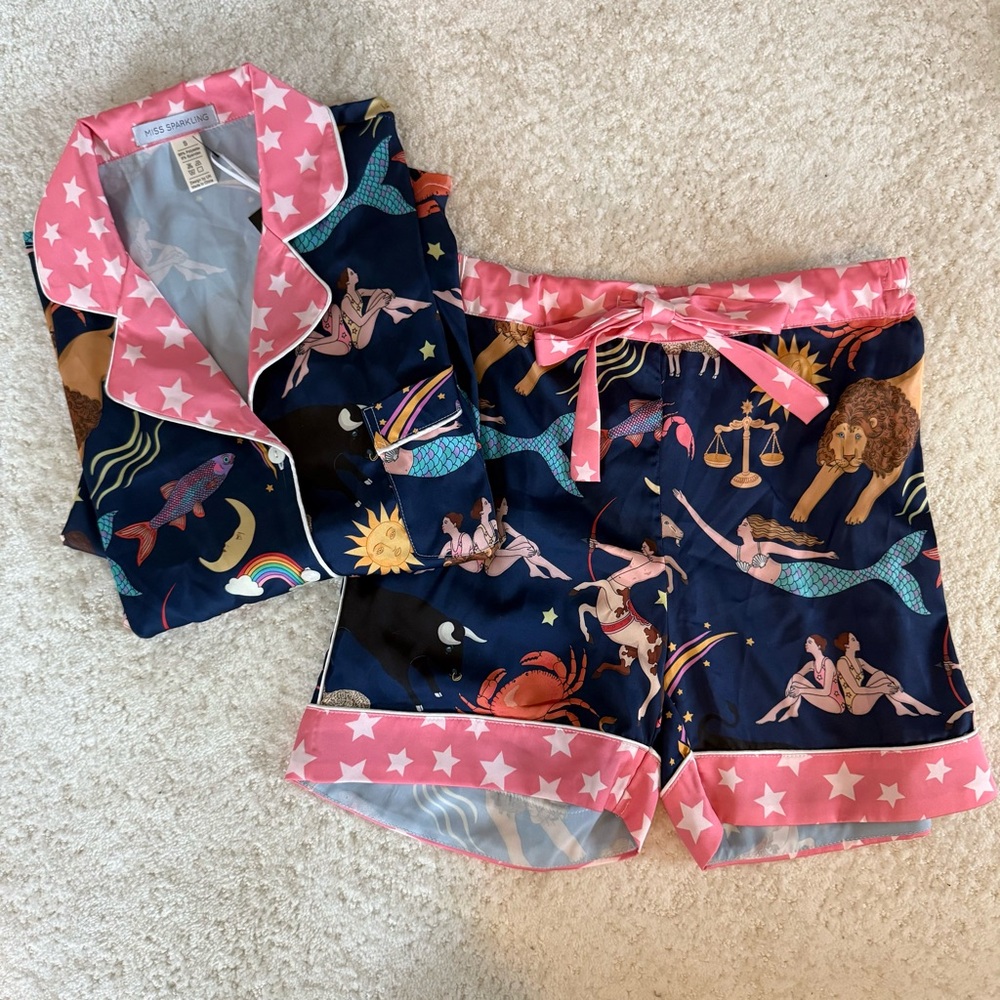 NWT Miss Sparkling Zodiac Pajama Set - Navy - Picture 1 of 7